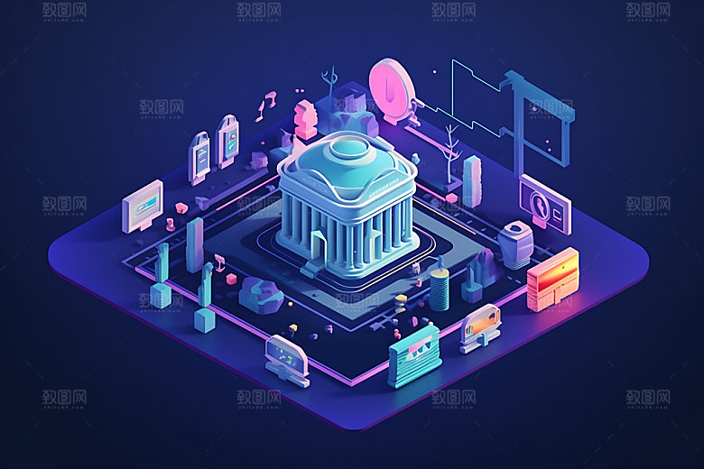 金融理财保险扁平素材