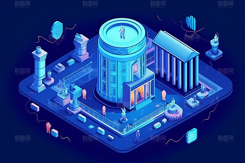 金融理财商务扁平素材