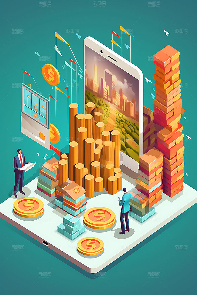金融理财保险办公素材