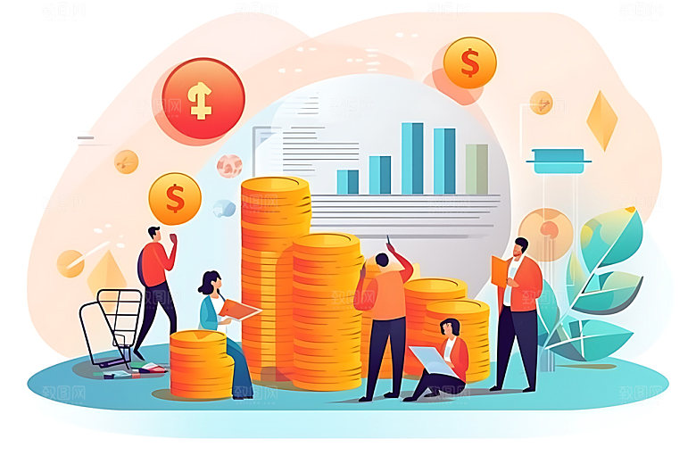 金融理财办公立体素材