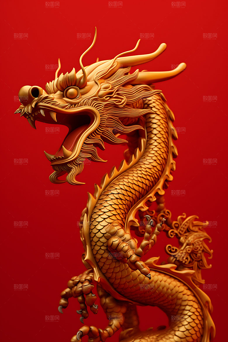 金龙质感十二生肖模型