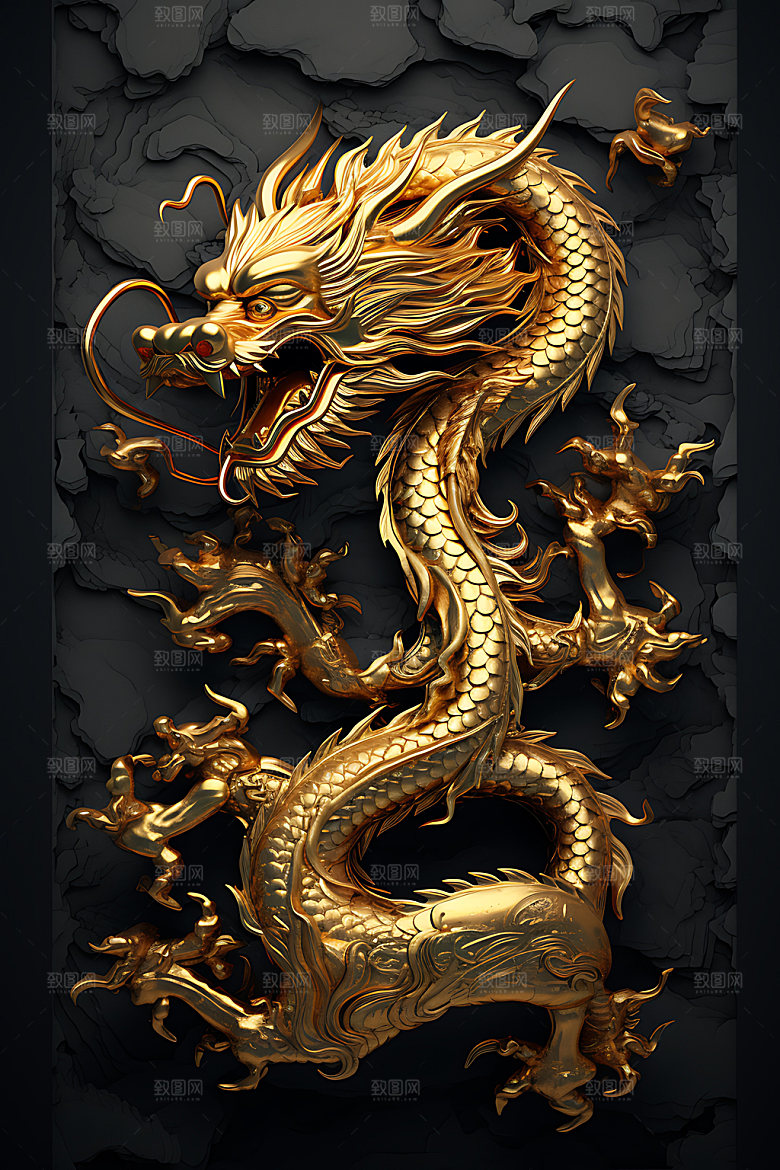金龙富贵蟠龙模型
