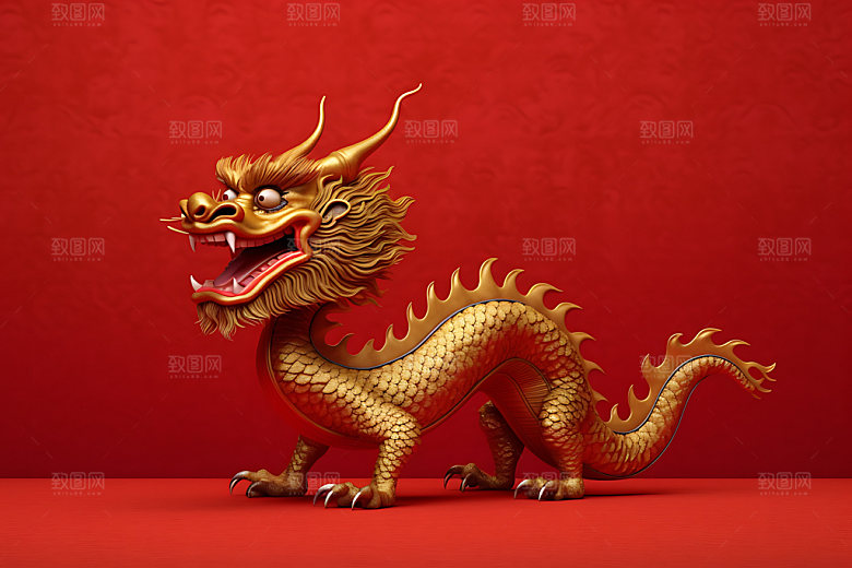 金龙十二生肖富贵模型