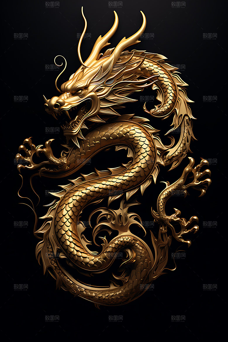 金龙蟠龙十二生肖模型