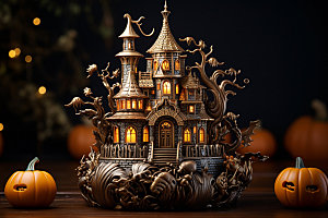 万圣节神秘3D南瓜城堡模型