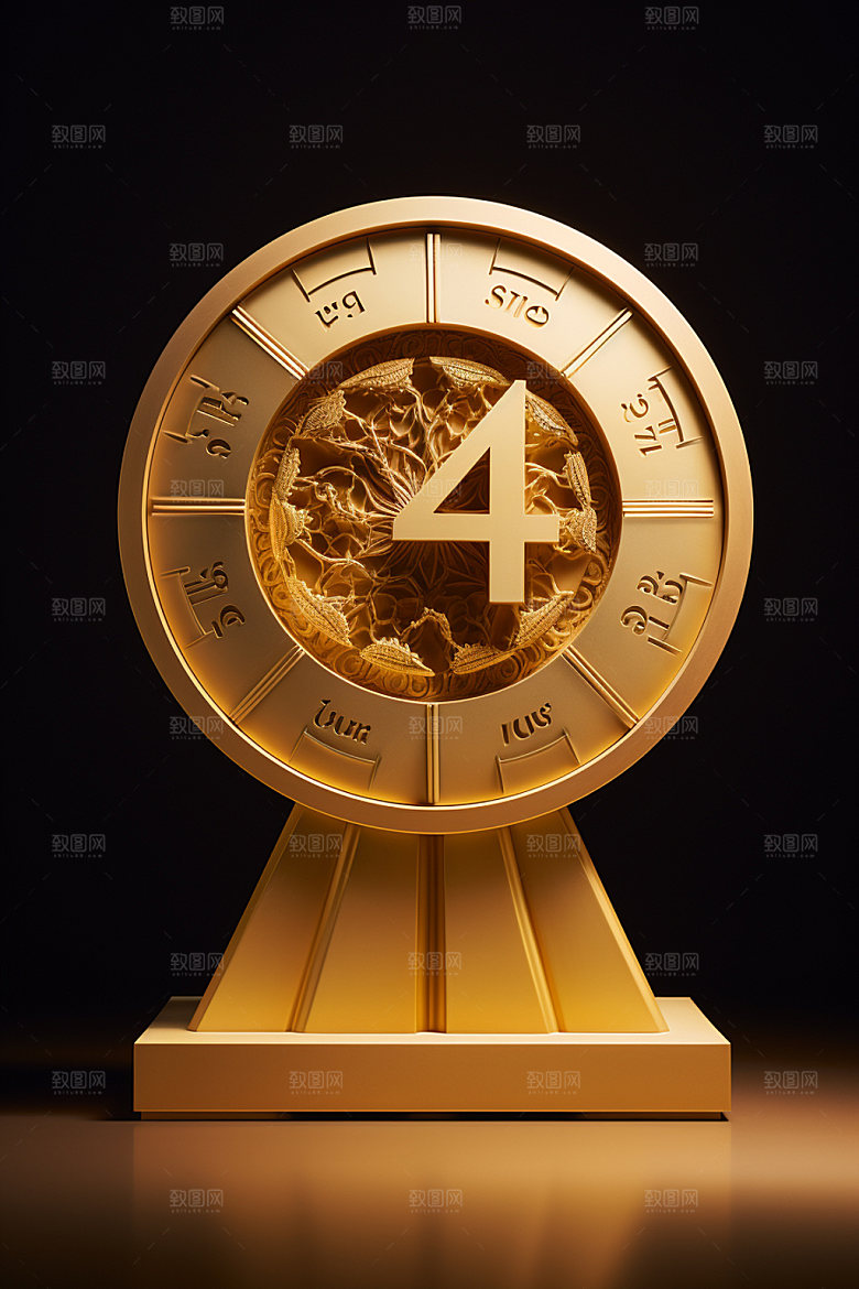 金属数字雕刻电商元素