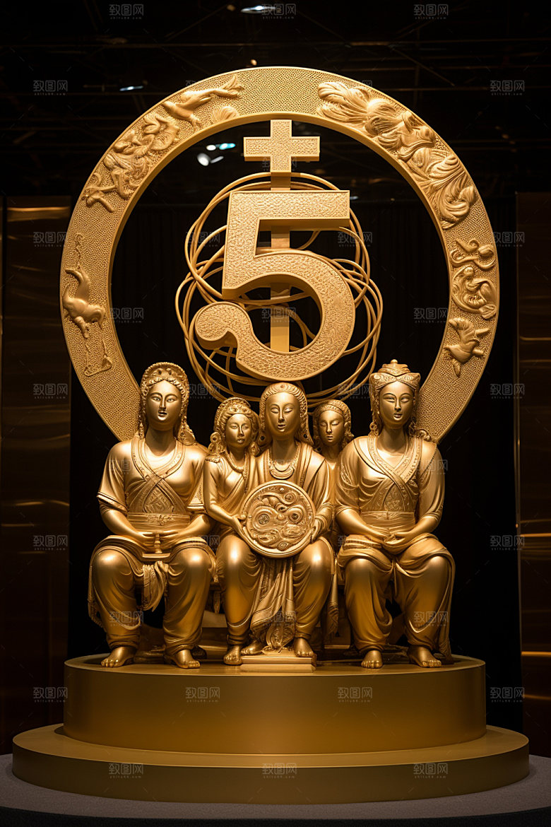 金属数字富贵华丽元素