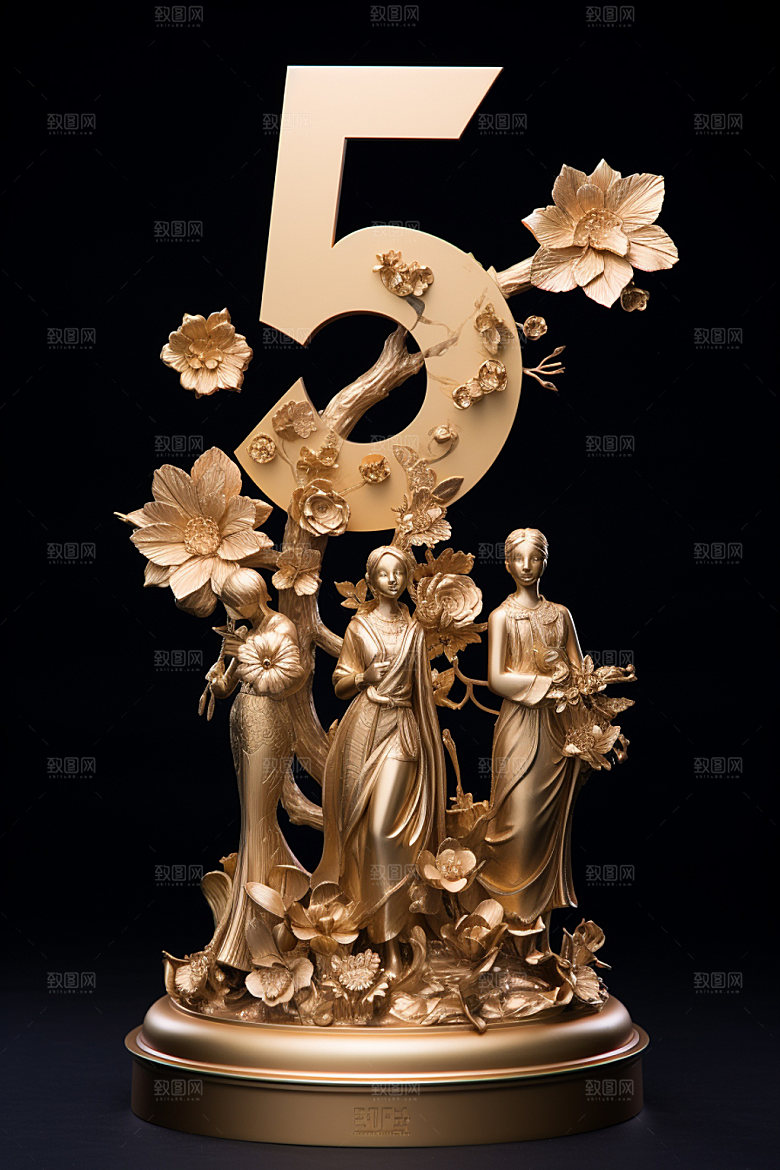 金属数字倒计时3D元素