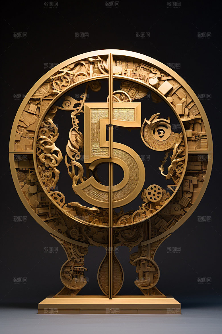 金属数字电商雕刻元素