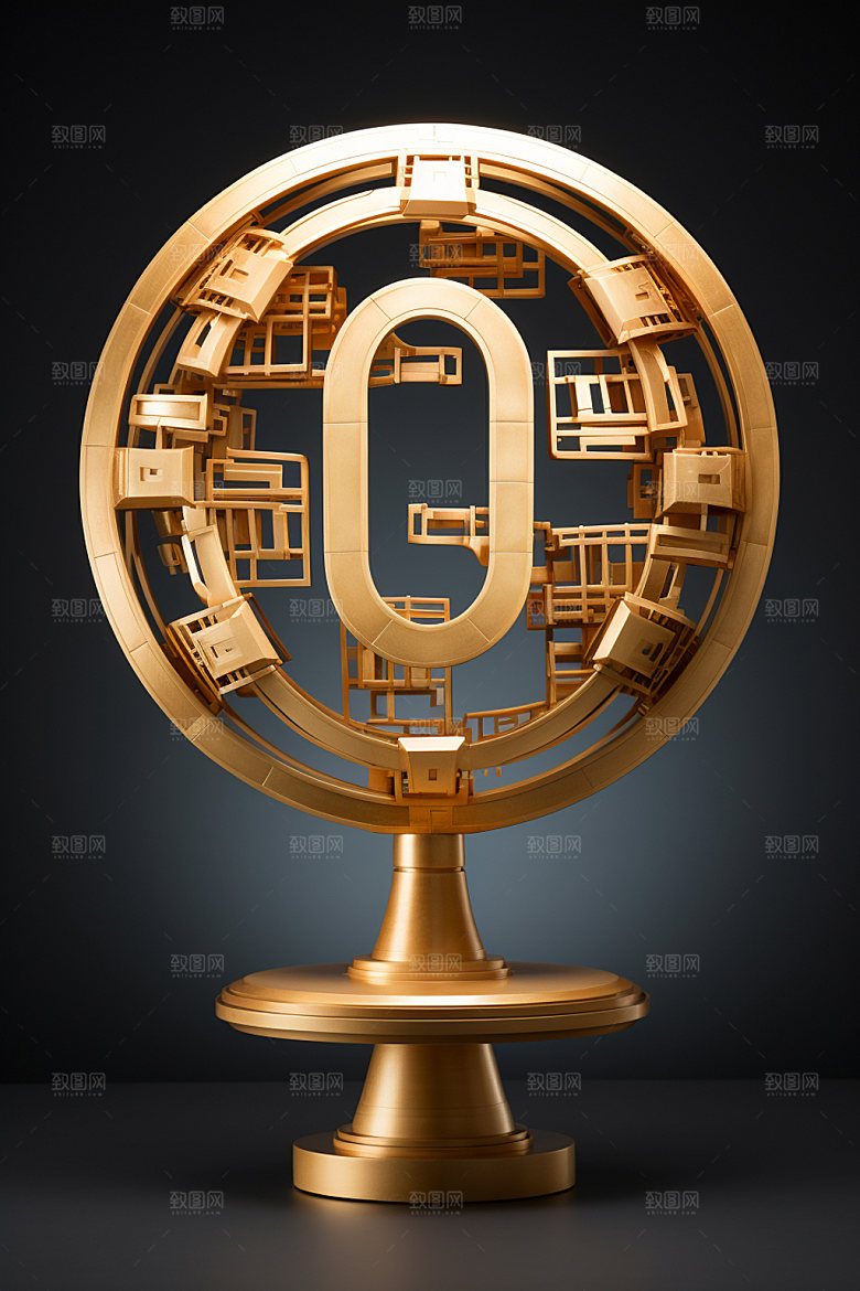 金属数字华丽金色元素