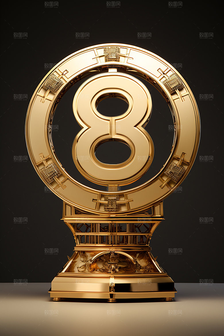 金属数字雕刻华丽元素