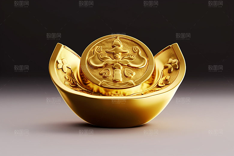 金元宝3D大促元素