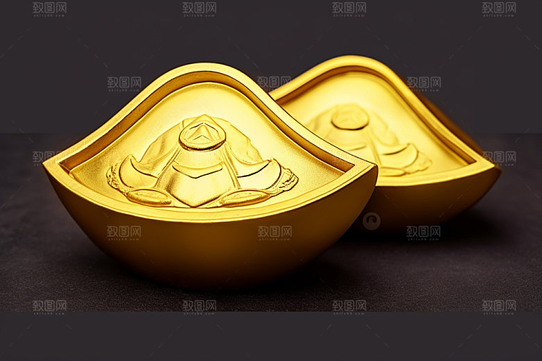 金元宝立体富贵元素