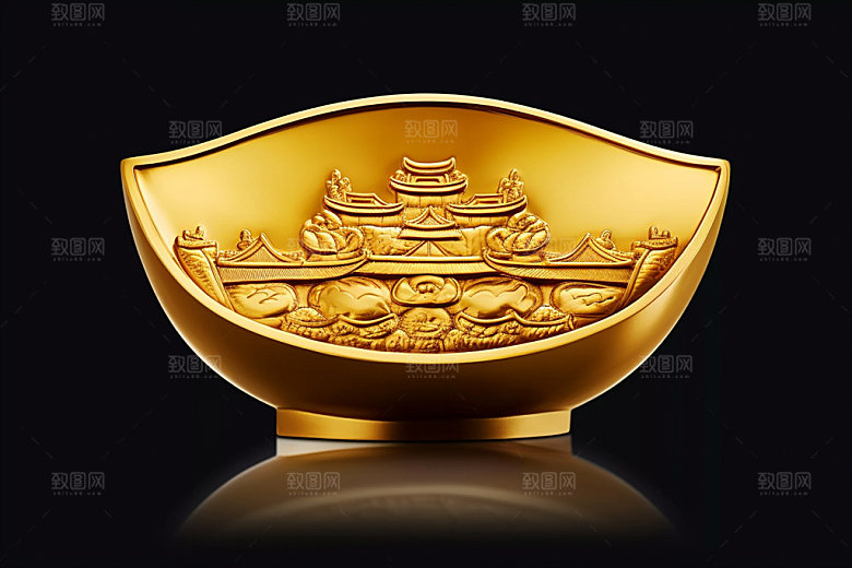 金元宝富贵节日元素