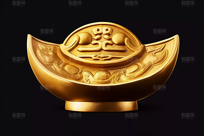 金元宝立体富贵元素