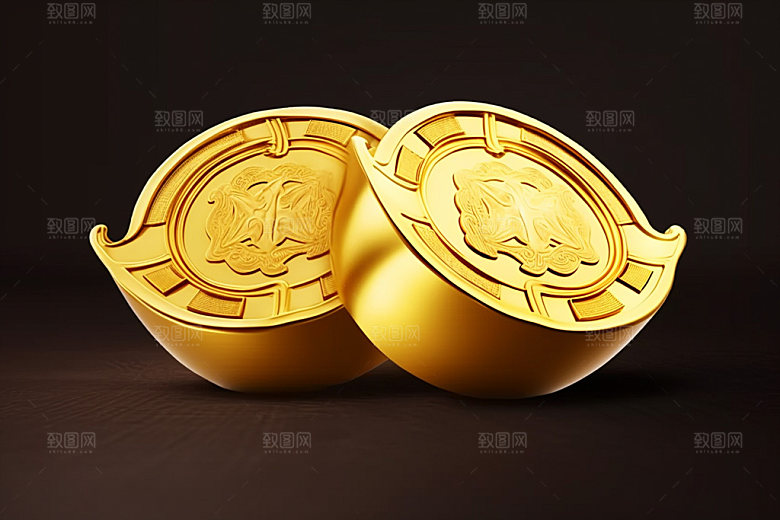 金元宝富贵春节元素