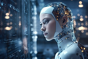 机器人人物AI科技模型