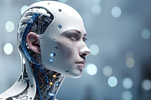 机器人AI科技人物模型