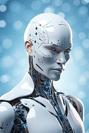 机器人科幻人工智能模型