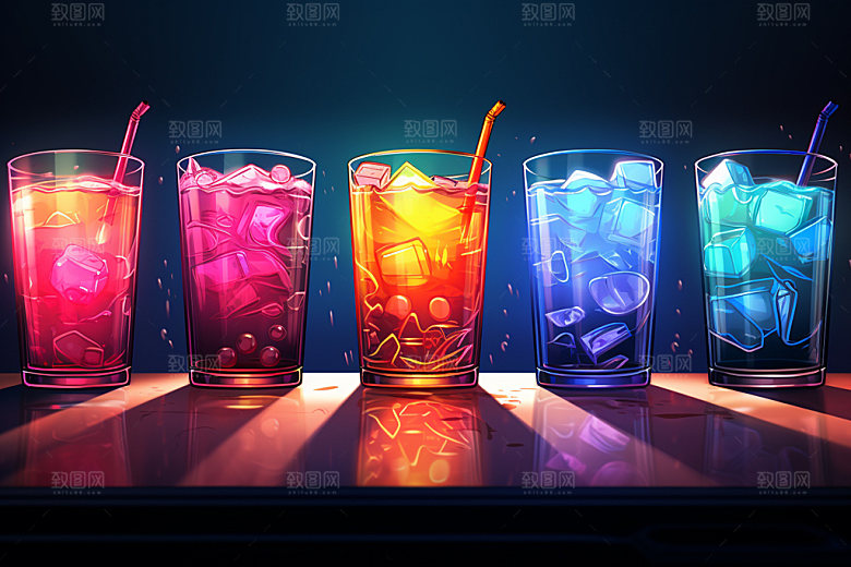 鸡尾酒品酒果酒摄影图