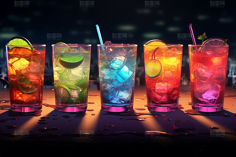 鸡尾酒果酒洋酒摄影图