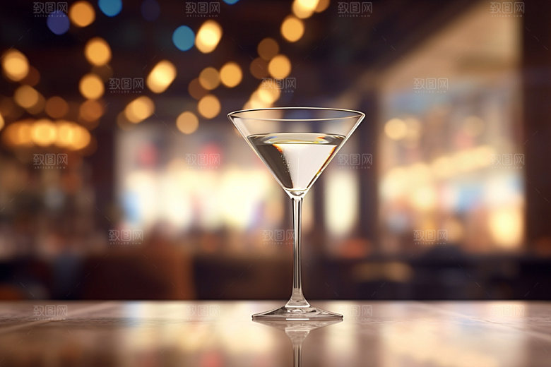鸡尾酒洋酒霓虹摄影图