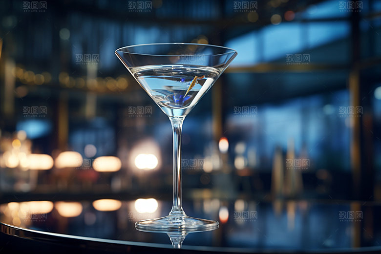 鸡尾酒霓虹酒吧摄影图