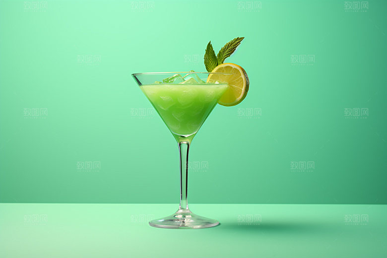 鸡尾酒果酒霓虹摄影图