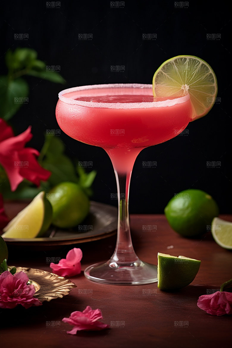 鸡尾酒霓虹调酒摄影图