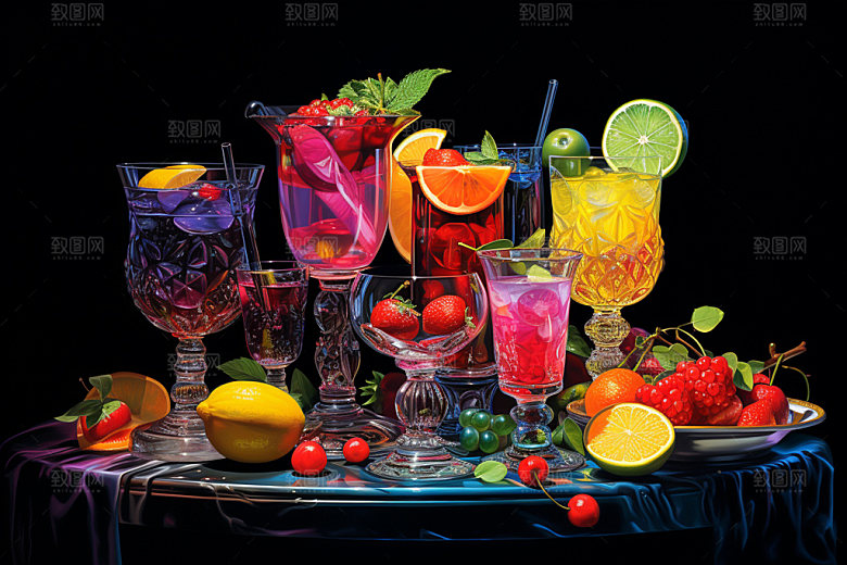 鸡尾酒调酒酒吧摄影图