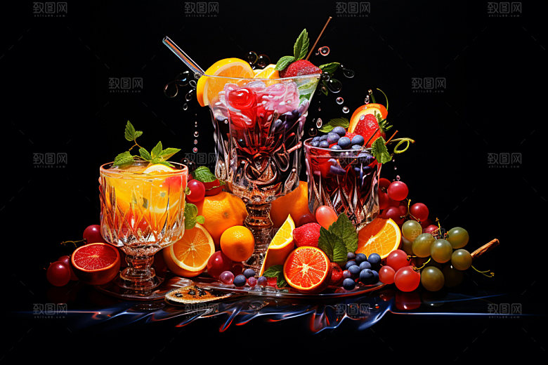 鸡尾酒洋酒品酒摄影图