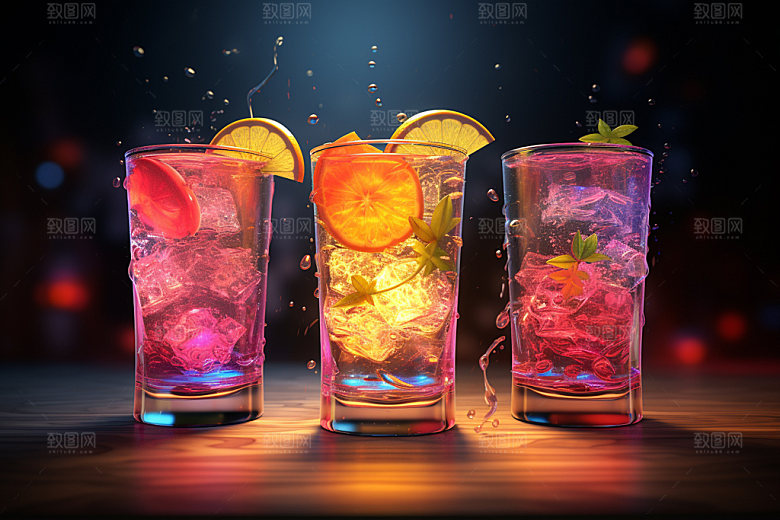 鸡尾酒果酒品酒摄影图