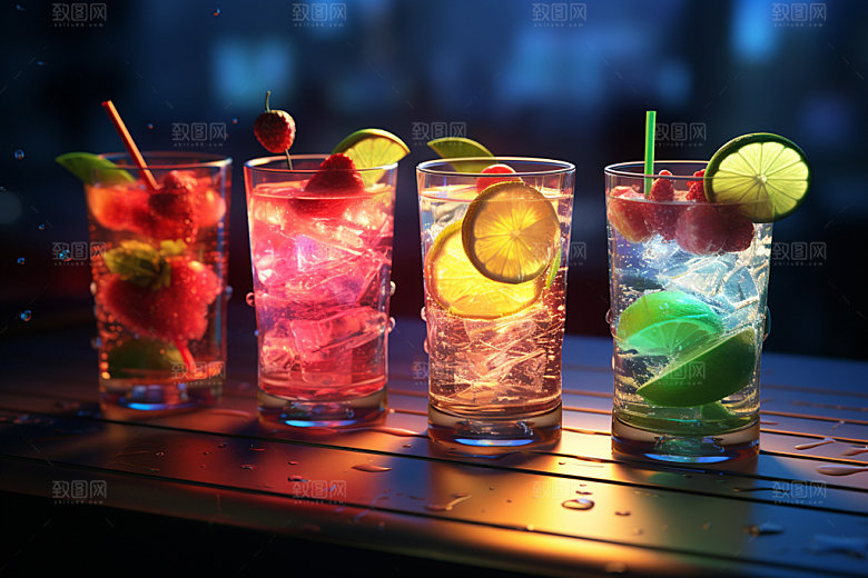 鸡尾酒调酒果酒摄影图