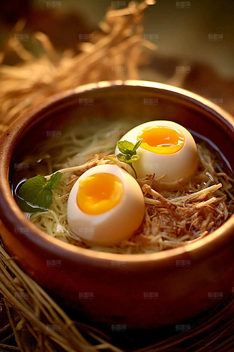 鸡蛋鸟窝饲养摄影图