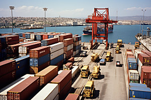 集装箱码头货运航运摄影图