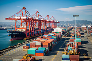 集装箱码头运输海运摄影图