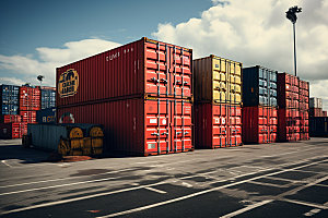 集装箱码头港口运输摄影图