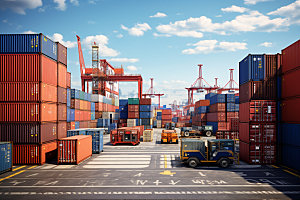 集装箱码头货运海运摄影图