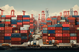 集装箱码头货运港口摄影图