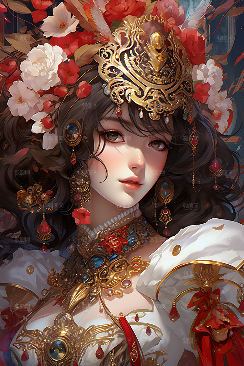 国潮女孩中式传统视觉插画