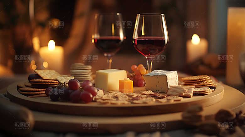 聚会美食法餐摄影图