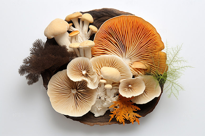 菌菇拼盘蘑菇蔬菜摄影图