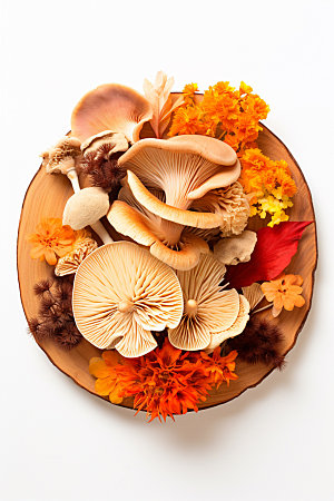 菌菇拼盘素菜火锅食材摄影图
