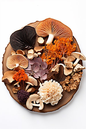 菌菇拼盘火锅食材高清摄影图