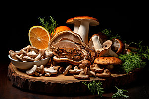 菌菇拼盘高清蔬菜摄影图