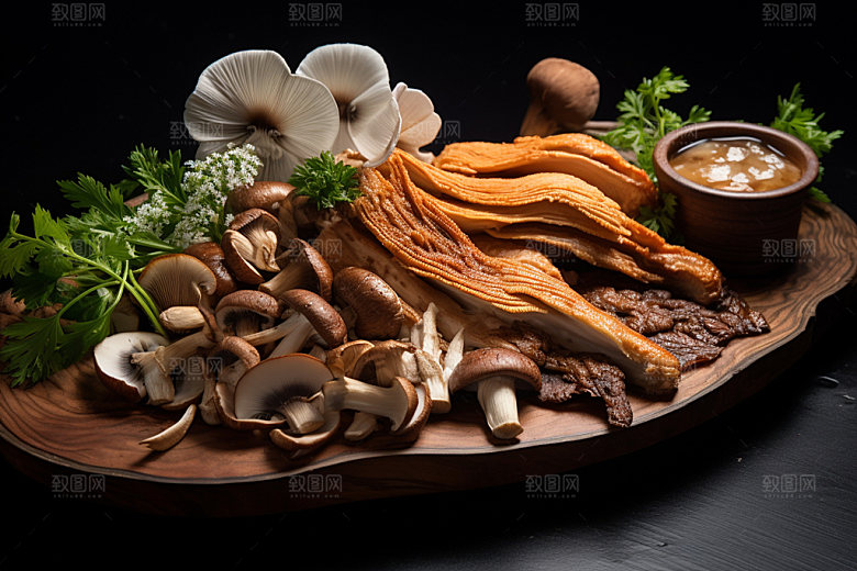 菌菇拼盘蘑菇火锅食材摄影图