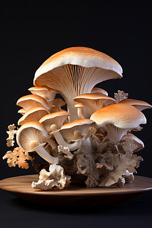 菌菇拼盘野味高清摄影图