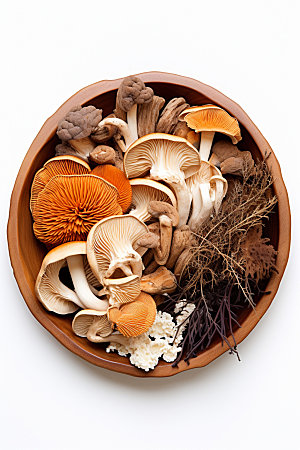 菌菇拼盘蔬菜高清摄影图
