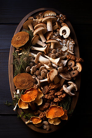 菌菇拼盘高清素菜摄影图