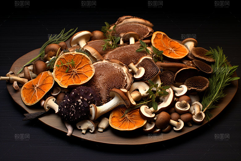 菌菇拼盘山珍火锅食材摄影图